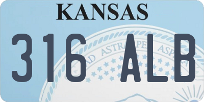 KS license plate 316ALB