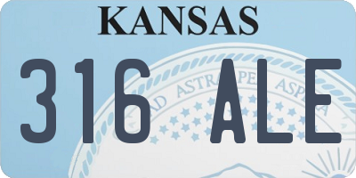 KS license plate 316ALE