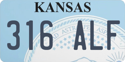 KS license plate 316ALF