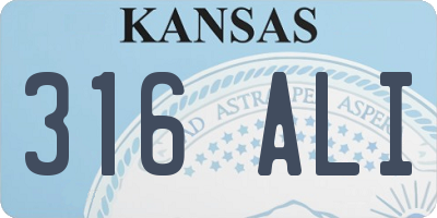 KS license plate 316ALI
