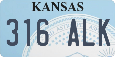 KS license plate 316ALK