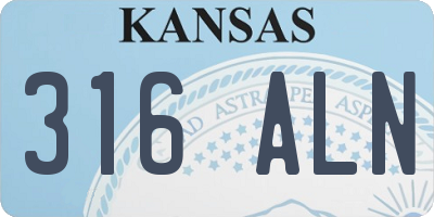 KS license plate 316ALN