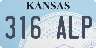 KS license plate 316ALP