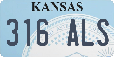 KS license plate 316ALS