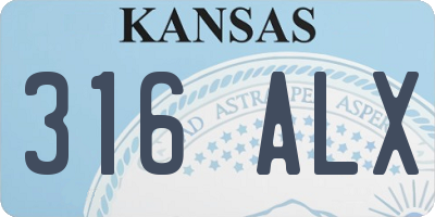 KS license plate 316ALX