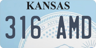 KS license plate 316AMD
