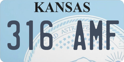 KS license plate 316AMF