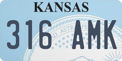 KS license plate 316AMK