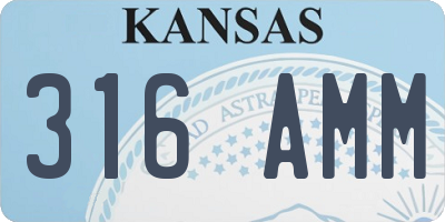 KS license plate 316AMM