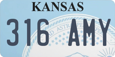 KS license plate 316AMY