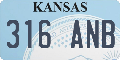 KS license plate 316ANB