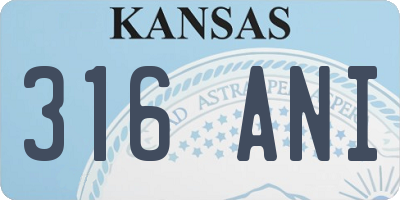 KS license plate 316ANI