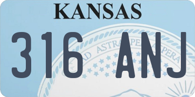 KS license plate 316ANJ