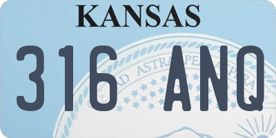 KS license plate 316ANQ