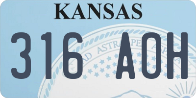 KS license plate 316AOH