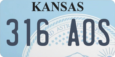 KS license plate 316AOS