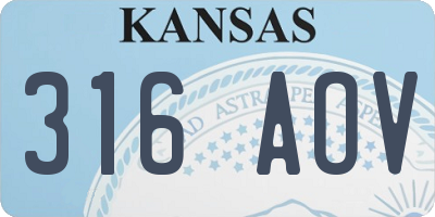 KS license plate 316AOV