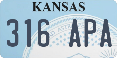 KS license plate 316APA