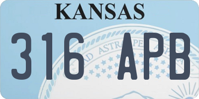 KS license plate 316APB