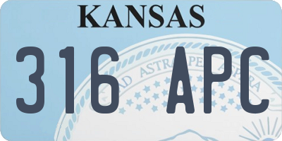 KS license plate 316APC