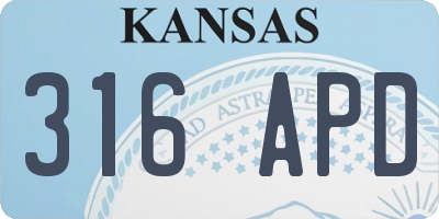 KS license plate 316APD