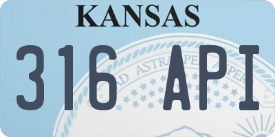 KS license plate 316API