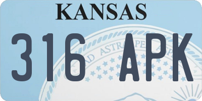 KS license plate 316APK