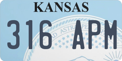 KS license plate 316APM