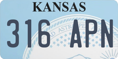 KS license plate 316APN