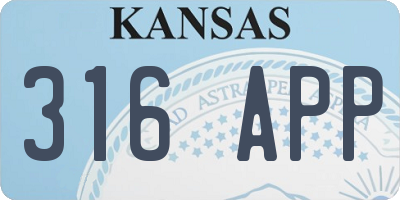 KS license plate 316APP