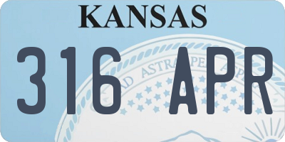 KS license plate 316APR