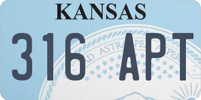 KS license plate 316APT