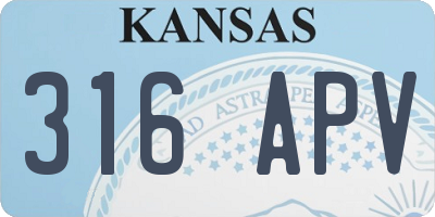 KS license plate 316APV