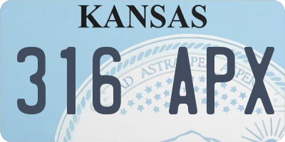 KS license plate 316APX
