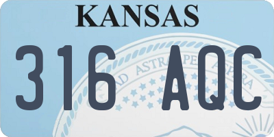 KS license plate 316AQC