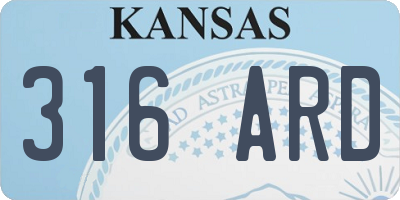 KS license plate 316ARD