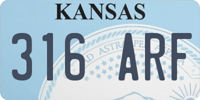 KS license plate 316ARF