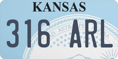 KS license plate 316ARL