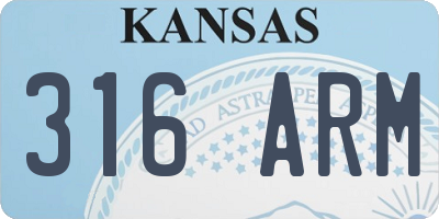 KS license plate 316ARM