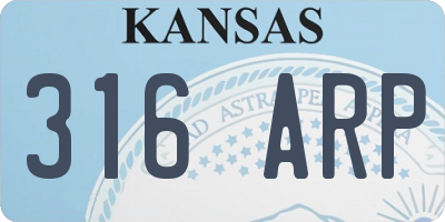 KS license plate 316ARP