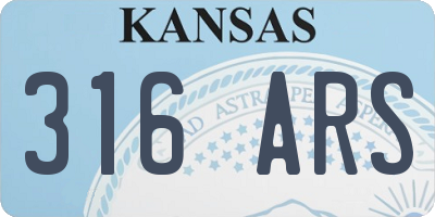 KS license plate 316ARS