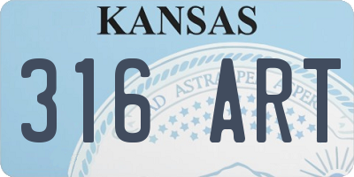 KS license plate 316ART