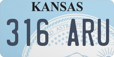 KS license plate 316ARU