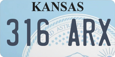 KS license plate 316ARX