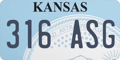KS license plate 316ASG