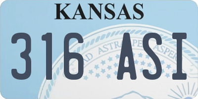 KS license plate 316ASI