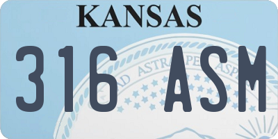 KS license plate 316ASM