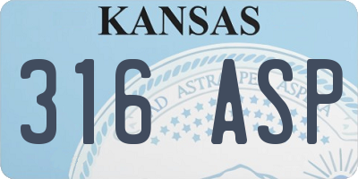 KS license plate 316ASP