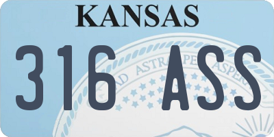KS license plate 316ASS