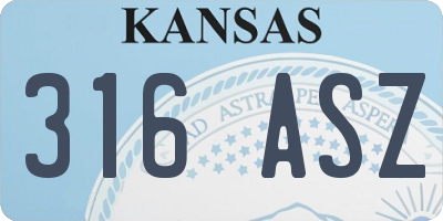 KS license plate 316ASZ